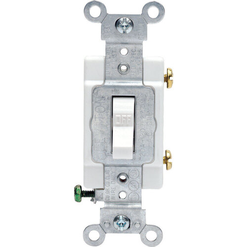 Leviton CS1202WS AC Quiet Switch 20 amps Single Pole Toggle White White