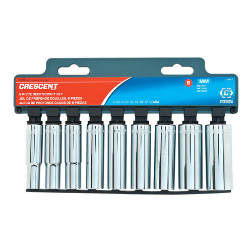 Crescent CSAS7N Deep Well Socket Set Assorted Sizes S X 3 8 Drive S Crescent csas7n deep well socket set assorted sizes s x 3 8 drive s
