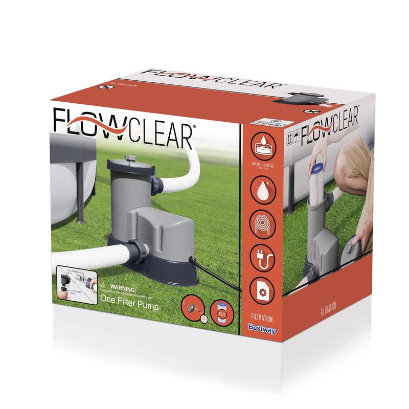 Bestway 58390E Filter Pump Flowclear 1500 gal 14" H X 13" W X 18" L