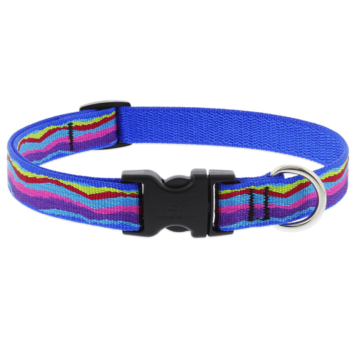 Lupine Pet 68801 Adjustable Collar Original Designs Multicolored Ripple Creek Nylon Dog Multicolored