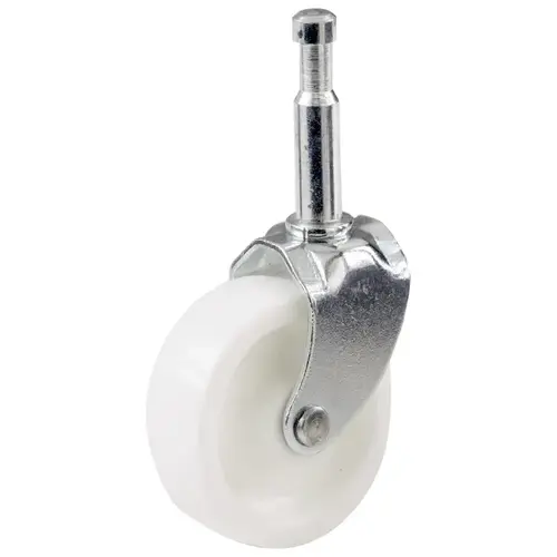 Swivel Caster, 1-5/8 in Dia Wheel, Plastic Wheel, White, 50 lb - pack of 4