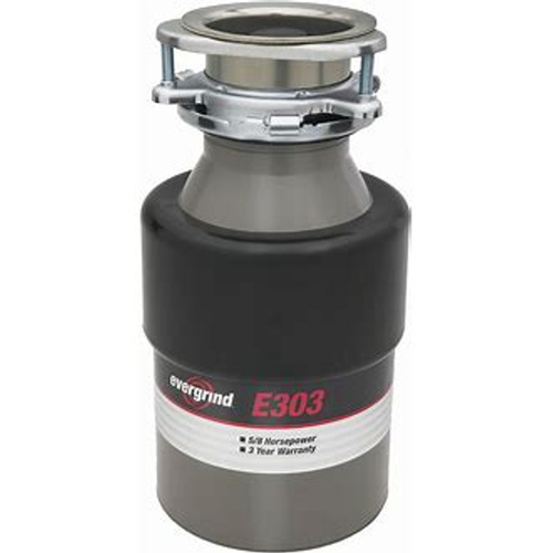 Evergrind E303 Garbage Disposal 5/8 HP Continuous Feed Silver