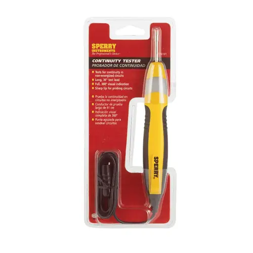 Continuity Tester with Pocket Clip Black/Yellow