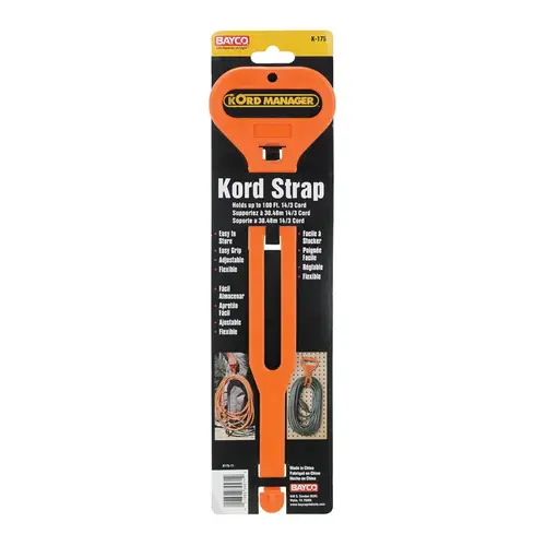 Bayco K175 Short Carry Strap 14.3" L Orange Plastic Orange