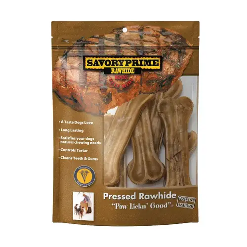 Pressed Bone Rawhide Small/Medium Beef 4.5" L