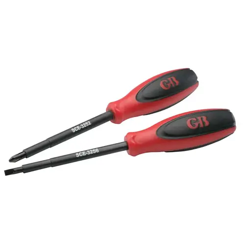 GB SCE-3262 Screwdriver Set, 2-Piece, Vanadium Steel, Red Pair