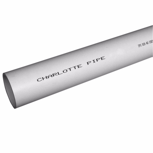 Charlotte Pipe PVC 04600 0800 Foam Core Pipe Schedule 40 PVC 6" D X 20 ft. L Plain End 0 psi