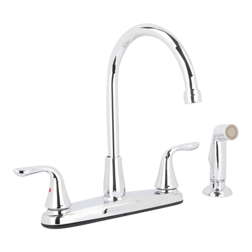 Standard Kitchen Faucet Exquisite Two Handle Chrome Side Sprayer Included Chrome