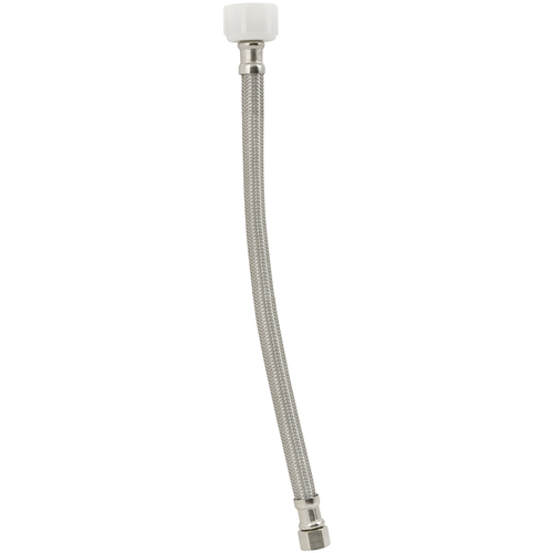 PlumbCraft 0907500N Toilet Supply Line 3/8" OD in. X 7/8" D OD 12" Braided Stainless Steel