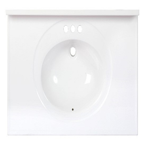 Arstar A223710113C1-3 Bathroom Sink Standard Cultured Marble 37" W X 22" D White Gloss