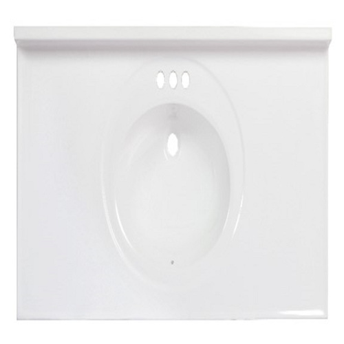 Arstar A224910113C1-3 Bathroom Sink Standard Cultured Marble 49" W X 22" D White Gloss