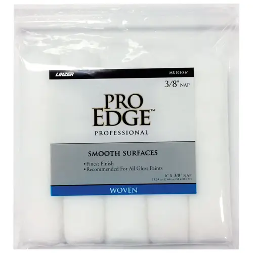 Paint Roller Cover Pro Edge Woven 6" W X 3/8" S Mini White