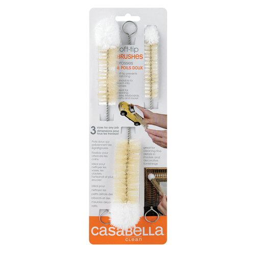 Casabella 8520530 Bottle Brush Soft Bristle Metal Handle Natural/White