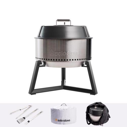 Solo Stove ULT-SSGRILL-22 Grill Bundle 22" Charcoal Silver Silver
