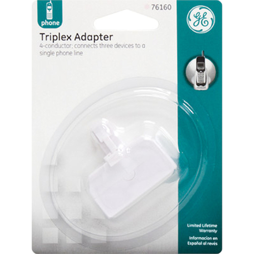 Triplex Adapter 2-Line 2-Jack Wall-Mount White
