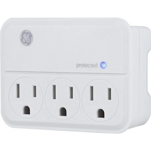 Outlet Tap Grounded 3 outlets Sur Protection White
