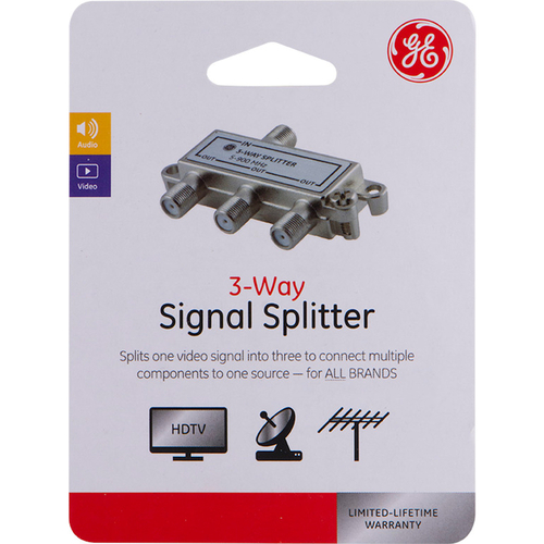 3 Way Coax Splitter 900 MHz Silver