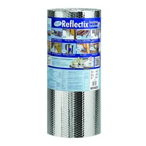 Reflectix 24 in. W X 25 ft. L R-3.7 to R-21 Reflective Radiant Barrier Insulation Roll 50 sq ft Reflectix 24 in. W X 25 ft. L R-3.7 to R-21 Reflective Radiant Barrier Insulation Roll 50 sq ft
