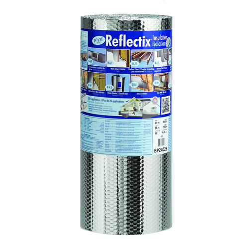 Reflectix BP24025 Insulation 24" W X 25 ft. L R-3.7 to R-21 Reflective Radiant Barrier Roll 50 sq ft