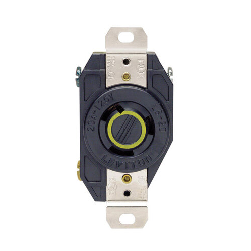 Leviton 02310-00D Locking Receptacle V-0-MAX 20 amps 125 V Single Black L5-20R Black