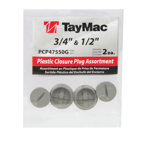 TAYMAC PCP47550GY Closure Plug Round Plastic For Closure of Unused Box Outlets Gray
