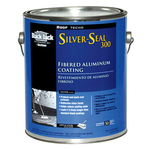 Black Jack 5175-A-34 Roof Coating Silver Seal 300 Gloss Silver Fibered Aluminum 1 gal Silver