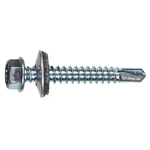 Screws w/Washers Pro-Twist No. 12 Sizes X 1-1/2" L Hex Hex Head 5 lb Zinc-Plated