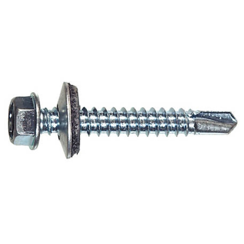 Grip-Rite NHDW121125 Screws w/Washers Pro-Twist No. 12 Sizes X 1-1/2" L Hex Hex Head 5 lb Zinc-Plated