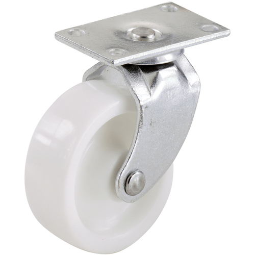 Swivel Caster, 1-5/8 in Dia Wheel, Plastic Wheel, White, 50 lb - pack of 24