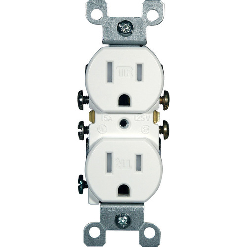 Outlet 15 amps 125 V Duplex White 5-15R White