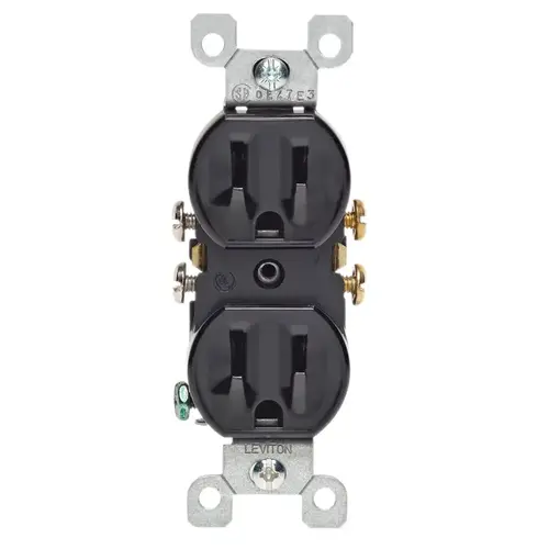 Outlet 15 amps 125 V Duplex Black 5-15R Black