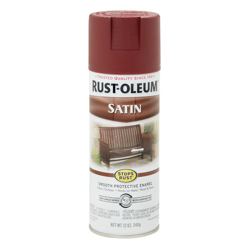 Spray Paint Stops Rust Satin Cabernet 12 oz Cabernet - pack of 6