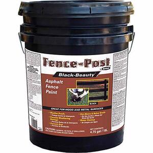 Gardner 9005-GA Fence Paint Fence Post Gloss Black Asphalt 5 gal Black