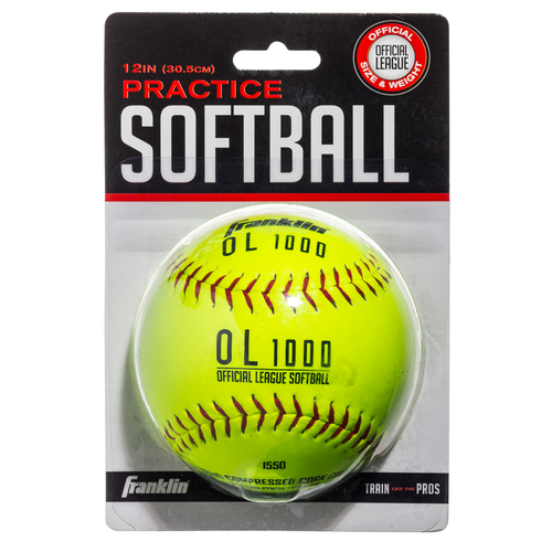 Franklin 10981 Softballs Yellow Cork/Rubber 12" Yellow