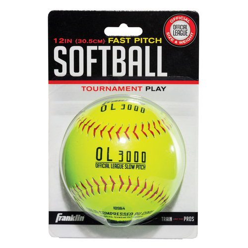 Franklin 10984 Softballs Fast Pitch Yellow Synthetic 12" Yellow