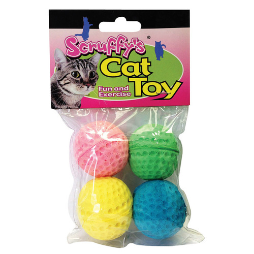 Scruffys A04467 Cat Toy Assorted Sponge Balls Foam Large Assorted