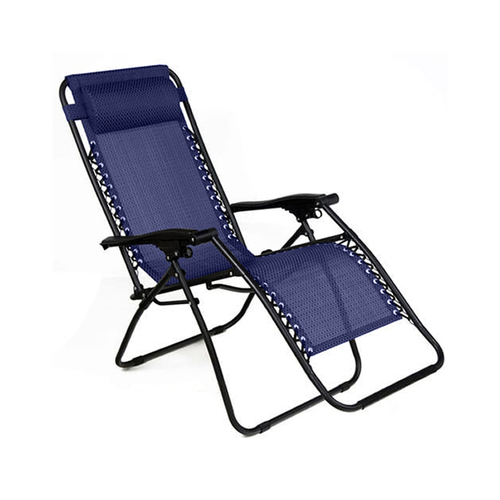 Living Accents ACE22-REGNVY-XCP2 Folding Lounger Multi-Position Navy Blue - pack of 2