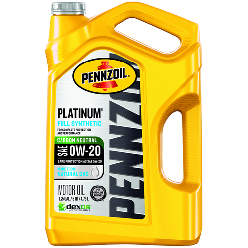 PENNZOIL 550046127 Motor Oil Platinum 0W-20 Gasoline Synthetic 5 qt