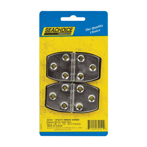 Seachoice 34151 Utility Hinges Polished Stainless Steel 2-7/8" L X 1-1/2" W Polished