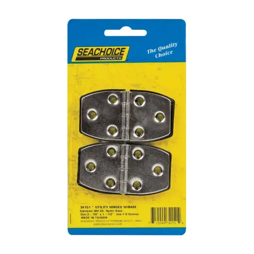 Seachoice 34151 Utility Hinges Polished Stainless Steel 2-7/8" L X 1-1/2" W Polished Pair