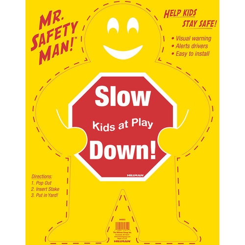 Sign English Yellow Children At Play 19" H X 24" W - pack of 6