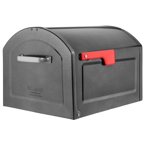 Architectural Mailboxes 950020P-10 Mailbox Centennial Galvanized Steel Post Mount Pewter Powder Coated