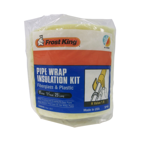 Frost King 5007264 Pipe Insulation Wrap 6" W X 25 ft. L 1.6 Unfaced Fiberglass Roll 12.5 sq ft