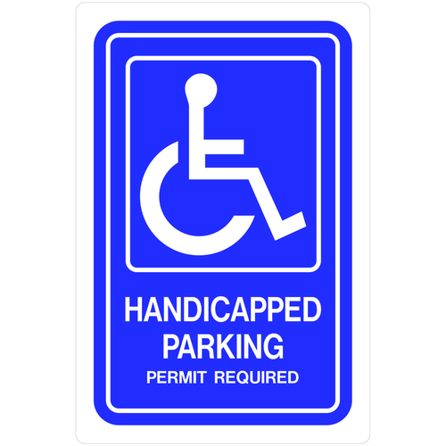 Sign English Blue Handicap 18" H X 12" W - pack of 5