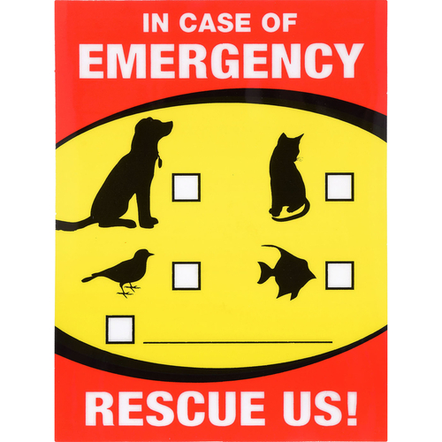 Sign English Red Emergency 6" H X 4" W - pack of 6