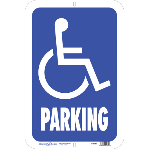 Sign English Blue Handicap 19" H X 15" W - pack of 5