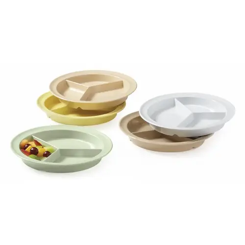 SUPERMEL PLATE 3 COMPARTMENT 9 INCH TAN