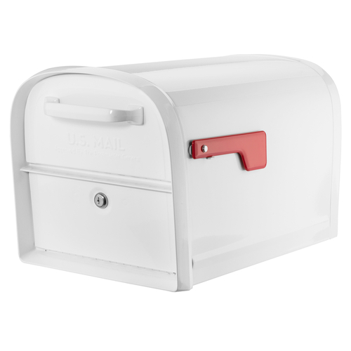Architectural Mailboxes 6300W-10 Mailbox Oasis Galvanized Steel Post Mount White Powder Coated