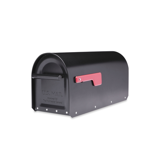 Architectural Mailboxes 5560B-R-10 Mailbox Sequoia Modern Galvanized Steel Post Mount Black Powder Coated