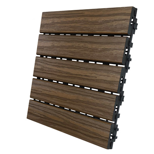 Aura DS5-W06-WN02 Balcony/Deck Tiles 12" W X 12" L Walnut Composite 6 sq ft Walnut